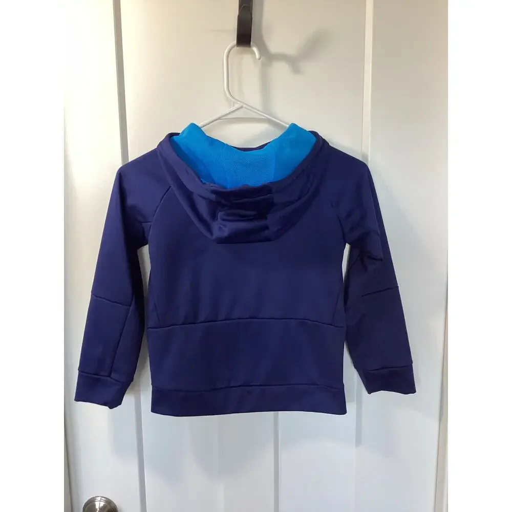 Nike Drifit Therma hooded Sweatshirt‎ Blue logo boys size 6 (5-6yrs)